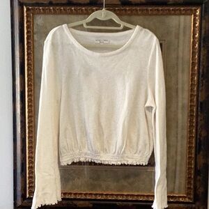 Madewell Texture & Thread Ivory Top w/ Belled Sleeves